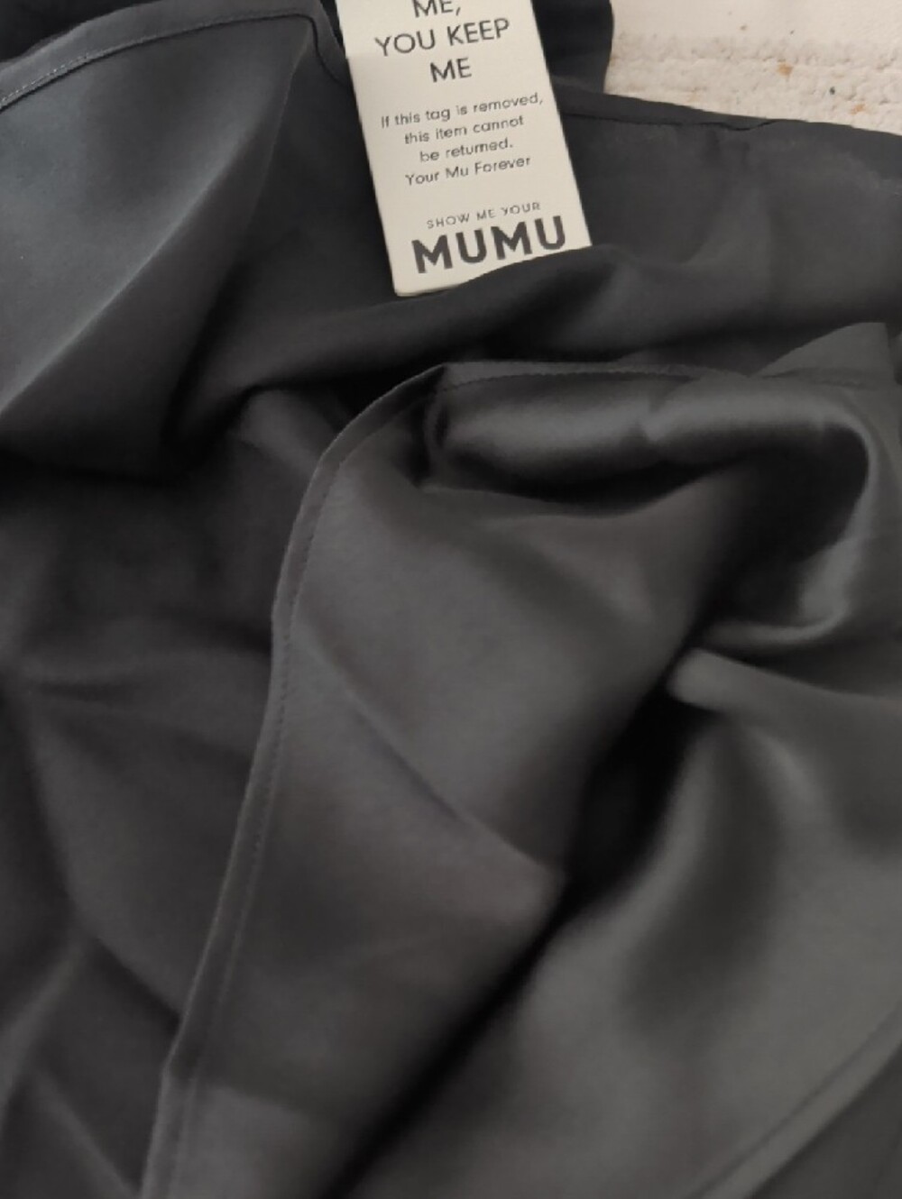 Show Me Your MuMu Black Satin Tank with 'Best Day Ever' Tag - Picture 4 of 4